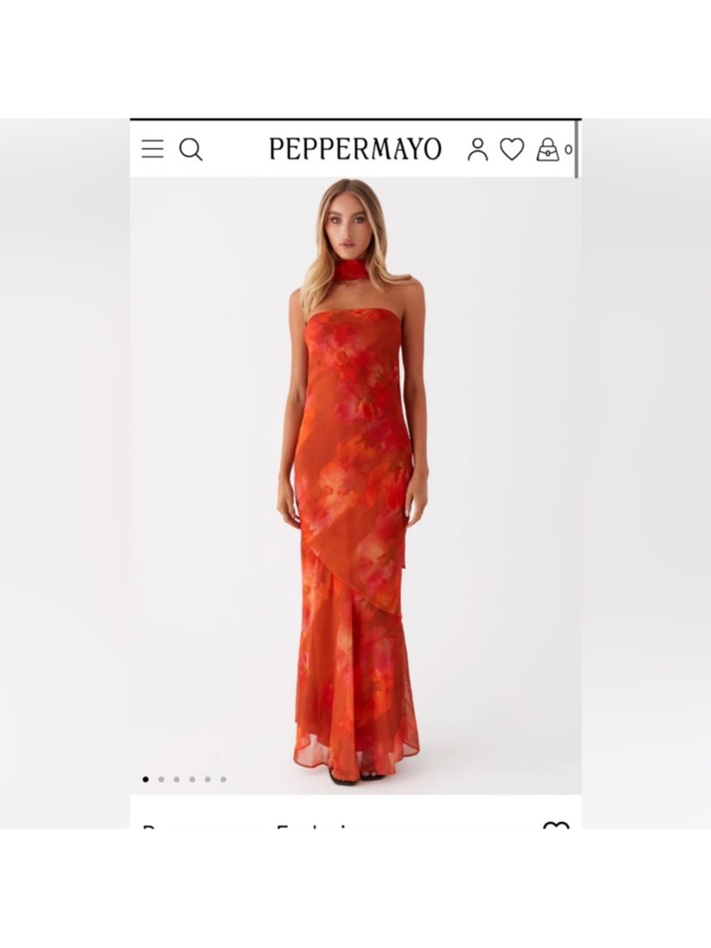 Peppermayo Under the Pagoda Amber Floral Strapless Maxi Gown